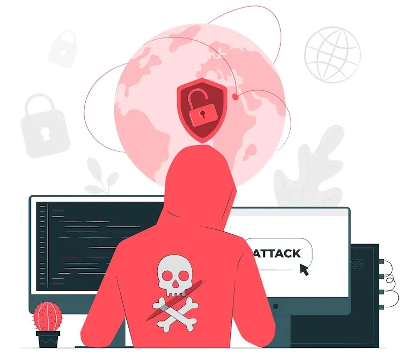 Cyber attack concept illustration