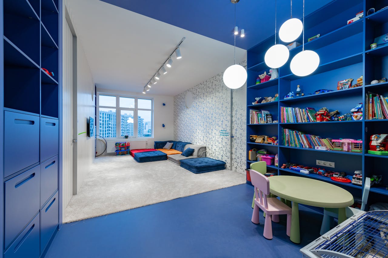 spacious playroom for children