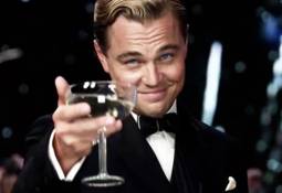 Leonardo DiCaprio in The Great Gatsby raised glass daily success habits