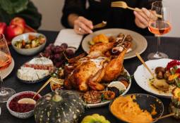 roasted-turkey-on-white-ceramic-plate-festive-food - illustration