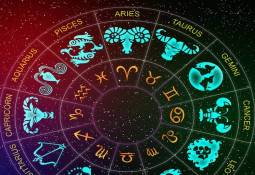 zodiac signs illustration night sky background