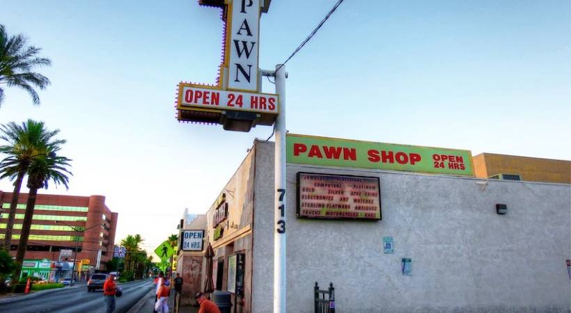 Pawn Shop Sign on Building Las Vegas