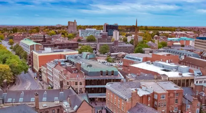 UK city Arial View Image for Top UK Cities for Productivity