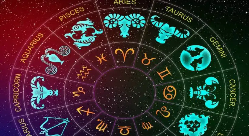 zodiac signs illustration night sky background