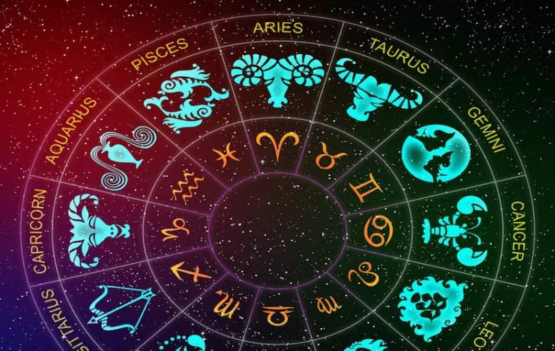 zodiac signs illustration night sky background