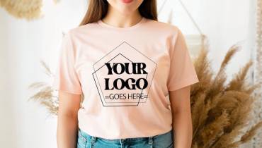 Girl Wearing Company Logo Shirt