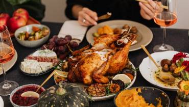 roasted-turkey-on-white-ceramic-plate-festive-food - illustration